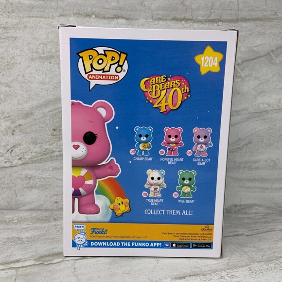 Funko Pop! Care Bears 40th Hopeful Heart Bear #1204 Glow In The Dark Pink CHASE - Picture 3 of 6